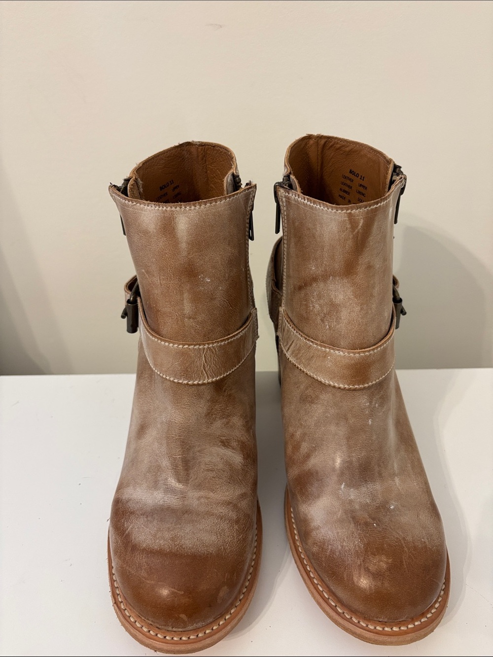 Freebird by Steven Tan Leather Ankle Booties with Strap Detail